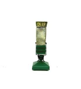 Dekoratif Metal Mikrofon Obje Biblo Vintage Hediyelik (Siyah)