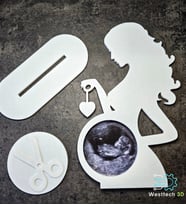 Hamile Ultrason Fotoğraf Çerçevesi - 3D Yazıcı Anne Adayına Hediye - Bebek Müjdesi Anı Çerçevesi - Dekoratif Ultrason Resim Tutucu