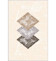 Eliana Home Baskılı, Yıkanabilir Kaymaz Taban Salon Halısı LNA1135 100x150 cm (Bej)