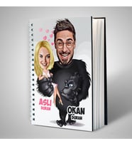 Goril ve Sevgilisi Karikatürlü Sevgili Defteri