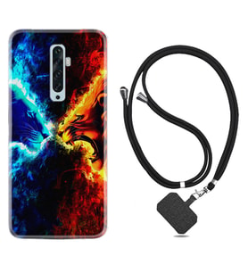 Oppo Reno 2Z 4 Lite 4 Pro 5 6 7 A31 Kılıf Boyun Askılı Silikon Red Blue Leon 1714
