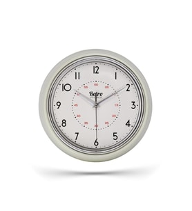 New-Max Premium Serisi Retro Tasarım Metal Kadranlı Bombeli Cam Özellikli 25 cm Ev ve Ofis Saati Beyaz