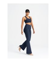 Flare Fit Lacivert İspanyol Paça Dikiş Modelli Spor Tayt