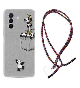 Huawei Nova Y70 Y90 Nova 9 SE  Kılıf Boyun Asklı Rasta Silikon Pandalar 1798