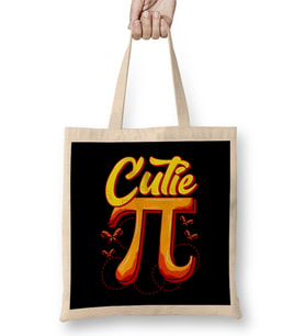 Cute & Funny Cutie Pi Math Pie Butterfly Math Pun Bez Çanta Uzun Saplı