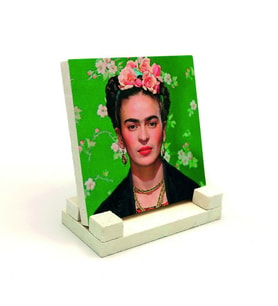 Frida Kahlo PortresiBaskılı Doğaltaş Masaüstlük