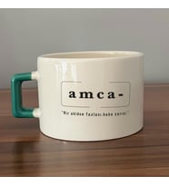Amca Baskılı Yeşil Kulplu C Fincan