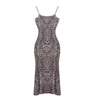 Askılı Kare Yaka Çok Renkli Çiçekli Bodycone Vücuda Oturan Askılı Maxi Esnek Örme Maxi Kalem Elbise