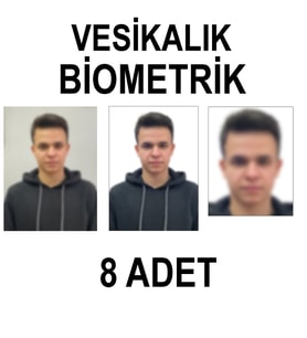 VESİKALIK - 8 ADET - 5 X 6 CM BİOMETRİK ( KİMLİK + EHLİYET + PASAPORT )