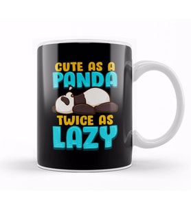 Cute As a Panda & Twice As Lazy Sleeping Panda Kupa Bardak Porselen