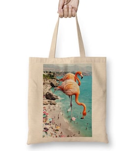 Flamingos On The Beach Bez Çanta Uzun Saplı