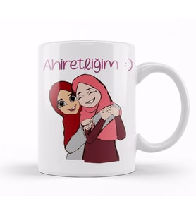 Ahiretliğim Yazılı Arkadaşa Hediye Kupa Bardak Porselen