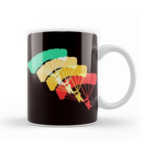 Retro Paragliding Vintage Paraglider Skydiving Parachute Kupa Bardak Porselen