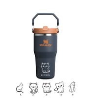 Kişiye Özel Stanley The Iceflow Flip Straw 2.0 Tumbler 060 L 30OZ Termos Özel İsimli & Fotoğraflı (Mor)