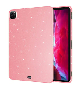 Lexroo iPad Pro 11 2022 M2 Simli Parlak Görünümlü Tablet Koton Kılıf - Pembe