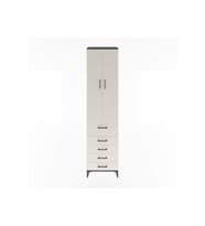 Hyperion Dolap 4 Raflı 5 Çekmeceli 2 Kapaklı 60x44x243 Antrasit-Aytaşı