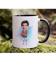Bk Gift Kişiye Özel Basketbol Karikatürlü Siyah Kupa Bardak-6, Sevgiliye Hediye, Arkadaşa Hediye