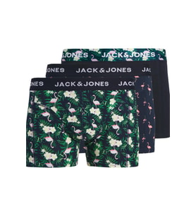 Jack & Jones JACFLAMINGO Flower 3’lü Boxer Seti Erkek Rahat Esnek Desenli