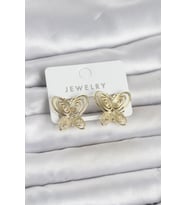 Füsun Küpesi Model Gold Renk Kelebek Model Pirinç Kadın Küpe 5886 - HPSBYI1630-7411