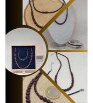 Galaksi Serisi Lal (Granat Garnet) Taşı Kolye & Bileklik Seti