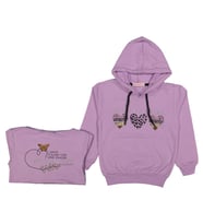 Kız Çocuk Mevsimlik Kalpli Kapüşonlu Sweatshirt BGL-ST03659