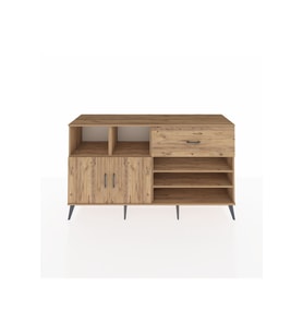 Kronos Konsol 6 Raflı Tek Çekmeceli 2 Kapaklı 176x59x99 Çam-Çam