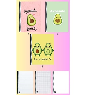 AvocadoA4 defter 3 adet çizgili + kareli + çizgisiz büyük boy 21*29 cm süper set