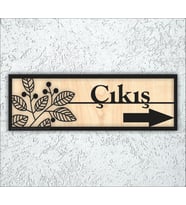 10X20 Cm Çıkış Sağ Yazılı Ahşap Yönlendirme Levhası