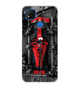 Xiaomi Redmi 9C / 10A Uyumlu Formula 1 Tasarımlı Şeffaf Telefon Kılıfı