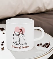 BK Gift Kişiye Özel İsimli Sevimli Çift Tasarımlı Türk Kahvesi Fincanı-2, Sevgiliye Hediye, Arkadaşa Hediye, Anneye Hediye, Ofis Hediyesi