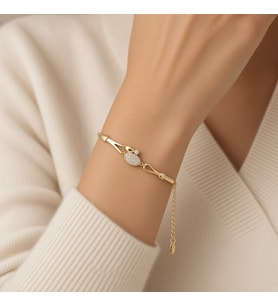 STİL İNCİSİ/XUPING JEWELRY ASİMETRİK İNCE DAMLA ZİRKON TAŞLI BİLEKLİK