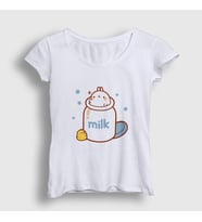 Presmono Kadın Beyaz Milk Mölang Piu Piu Molang T-Shirt 466142tt
