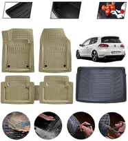 Volkswagen Golf 6 2008-2012 Uyumlu Paspas Araca Özel Bagaj Havuzu MBS Bej