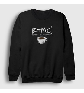 Presmono Unisex Siyah Emc2 Science Albert Einstein Sweatshirt 332491tt