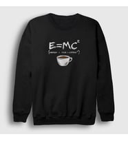 Presmono Unisex Siyah Emc2 Science Albert Einstein Sweatshirt 332491tt