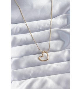 316L Çelik Zincir Gold Renk Kalp Model Kadın Kolye TJ-BKO8033