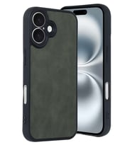 iPhone 16 Kılıf Aras Deri Kapak - Koyu Yeşil