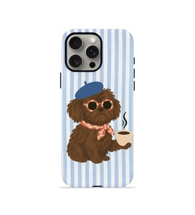 iPhone 15 Pro Max Vorian Çift Katmanlı Kılıf Cafe Dog Riviera