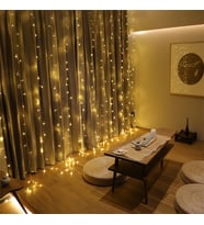 8 Fonksiyonlu 200 Led 10 Saçak Şerit Led 2x2 Perde İp Led (Gün Işığı) (4767)