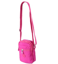 M 227 Mega Bag Krinkıl Kumaş Unisex Küçük Omuz Çantası, Telefonluk (Pembe)