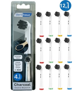 Charcoal - Aktif Karbon Ekstra Beyazlık Oral B Şarjlı Diş Fırçası Yedek Başlığı - 12'li Yedek Başlık