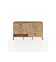 Arges Konsol 3 Raflı 3 Çekmeceli 4 Kapaklı 176x30x99 Çam-Çam