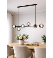 Modern Siyah Füme Camlı 6'lı Salon ve Mutfak Yemek Odası Avizesi