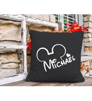 BK Gift Kişiye Özel Disney Tasarımlı Premium Kumaş Siyah Kırlent Yastık, Ev Hediyesi, Ev Dekorasyonu, Dekoratif Hediye-3