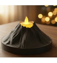 Dekoratif Volkan Tasarım Mumuş - 3D Yazıcı Özel Üretim Tealight Mum Tutucu - Modern Geometrik Masaüstü Obje
