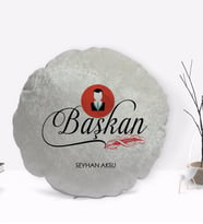 BK Gift Kişiye Özel İsimli Başkan Tasarımlı Dekoratif Kırlent Yastık-2