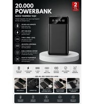 Taşınabilir 20000 mAh Hızlı Şarj Powerbank 4 Çıkışlı