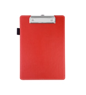 Sekreterlik,A5 Küçük Boy,Kapaksız,A5 Clipboard Vegan Suni Deri,17,5x24,5 cm.,Kırmızı
