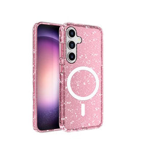Samsung Galaxy S25 Plus Uyumlu Kılıf M-safe Şarj Özellikli Parlayan Simli Saydam Renkli Zore Allstar Kapak
