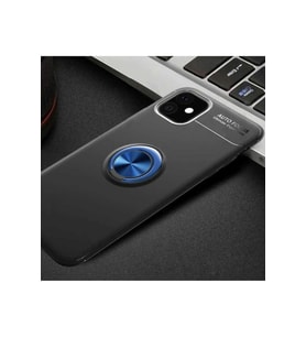 Apple iPhone 11 Uyumlu Kılıf Zore Ravel Silikon Kapak (Siyah-Mavi)